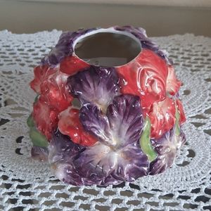 Ceramic red and purple candle shade